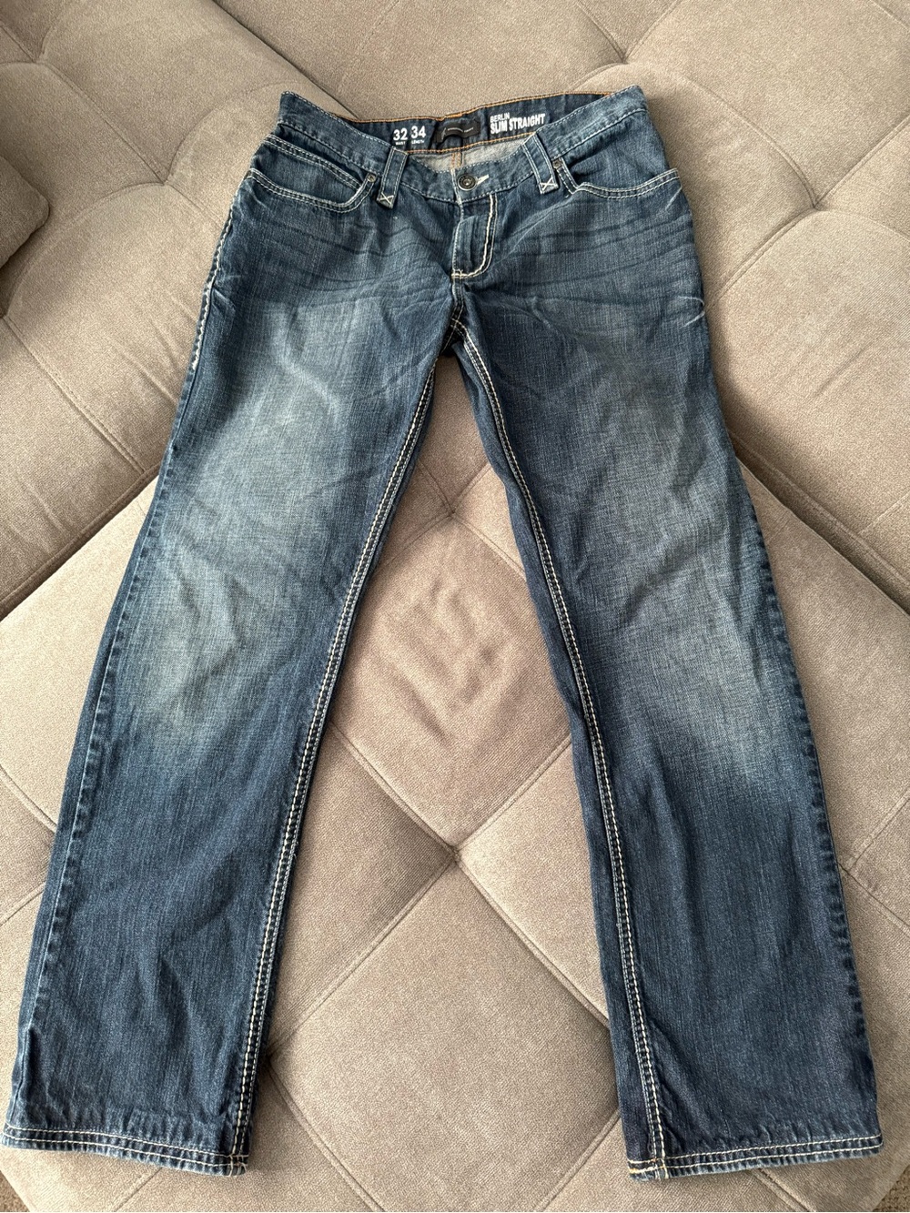 INC International Concepts Men’s Slim Straight Blue Denim Jeans 32W x 34L